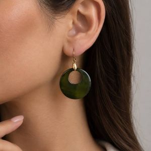 گوشواره حلقه‌ای سنگی مدل Jade Harmony هارمونی یشمی