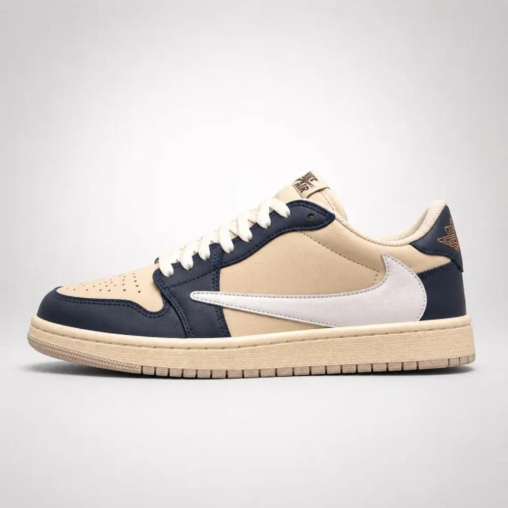 خرید اینترنتی قیمت کتونی نایک ایر جردن 1 لو تراویس اسکات سرمه‌ای کرم | Travis Scott x Air Jordan 1 Low Navy Cream