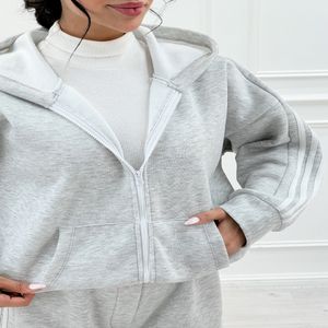 خرید اینترنتی قیمت سویشرت کلاهدار زیپدار توسی با شلوار الیکا
