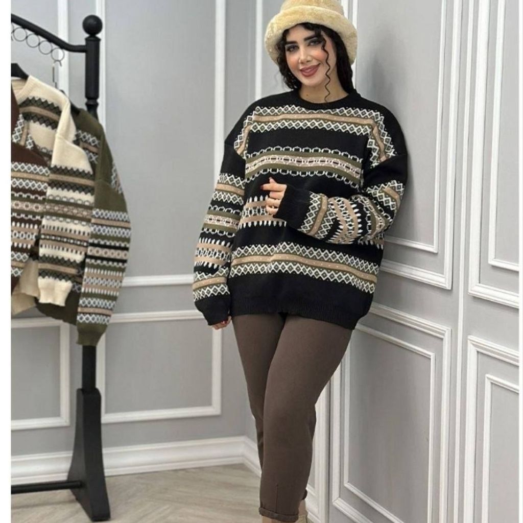 خرید اینترنتی بلوز سنتی بافت یقه گرد زنانه دخترانه فری تا 56 تن خور شیک
