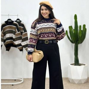 خرید آنلاین بلوز بافت سنتی شیک تن خور زیبا فری سایز56