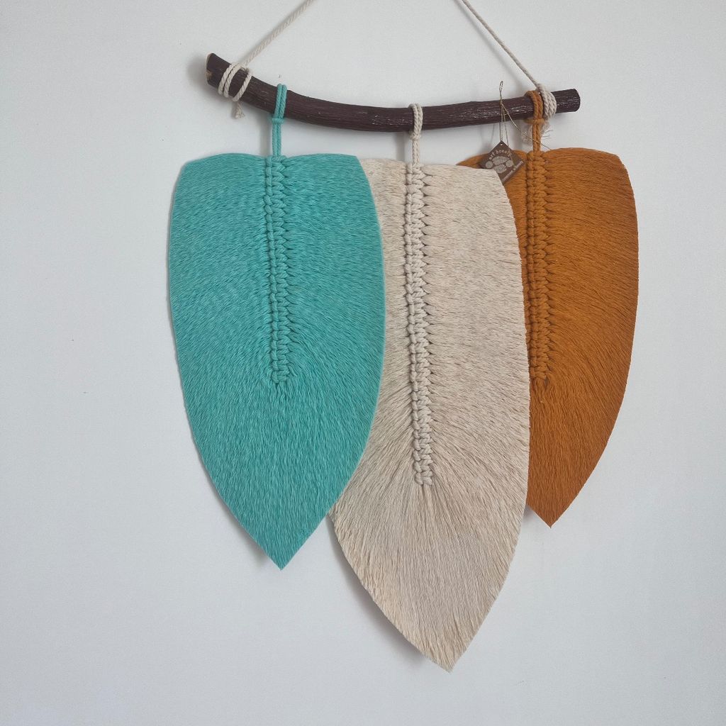 خرید انلاین دیوارکوب سه برگ مکرومه طرح آنا