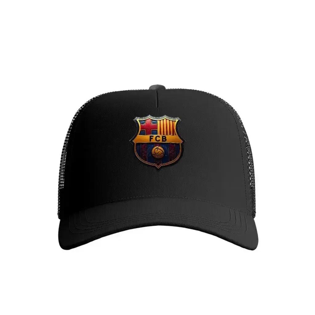 خرید اینترنتی قیمت کلاه کپ اسپرت طرح فوتبالی بارسلونا جنس کتان قابل تنظیم