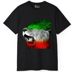 تیشرت آستین کوتاه مردانه طرح نقشه ایران و شیر مدل 827