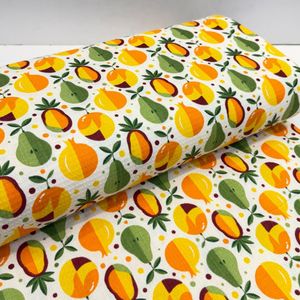 پارچه آشپزخانه پنبه ای طرح گلابی و انار