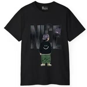 تیشرت آستین کوتاه مردانه مدل کلمه انگلیسی پسر رنگ مشکی سایز M L XL XXL