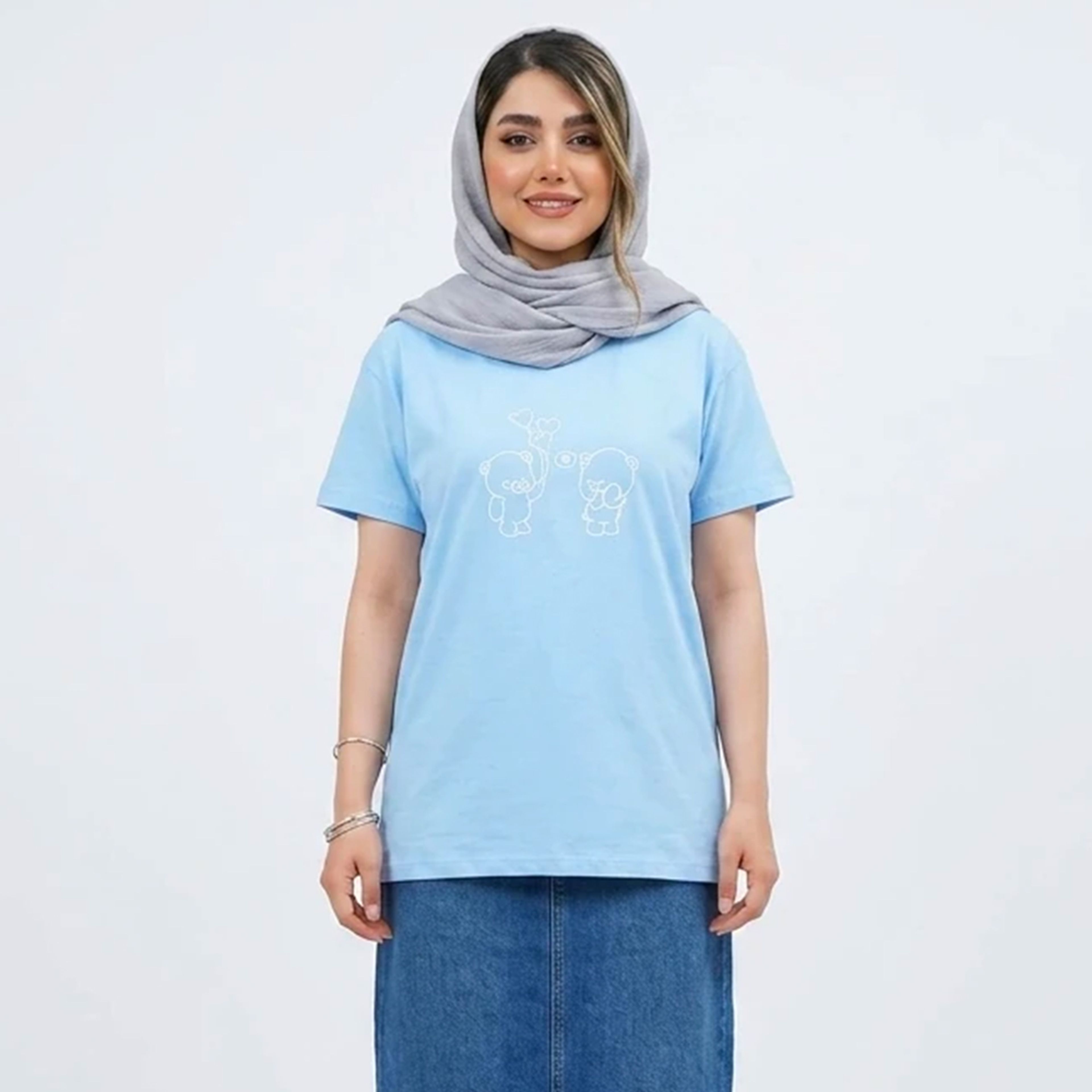 خرید اینترنتی قیمت تیشرت زنانه طرح خرس های مهربون  کد 11530