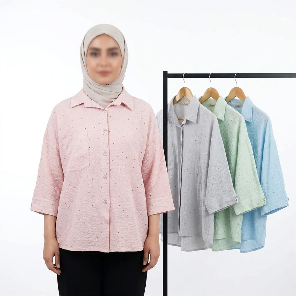 خرید اینترنتی قیمت شومیز زنانه نگینی کد 11554
