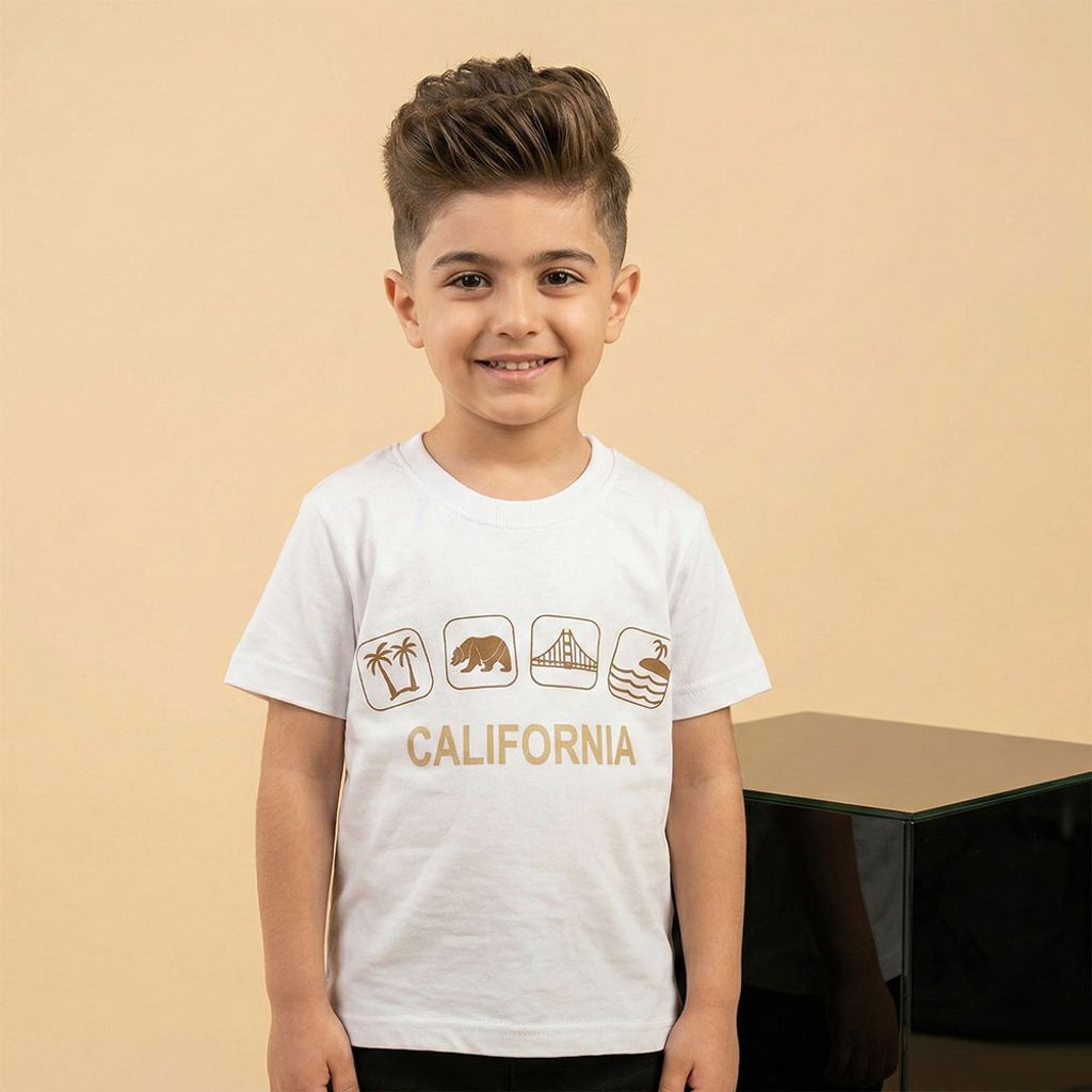 خرید اینترنتی قیمت تیشرت سفید پسرانه کالیفورنیا کد 11198