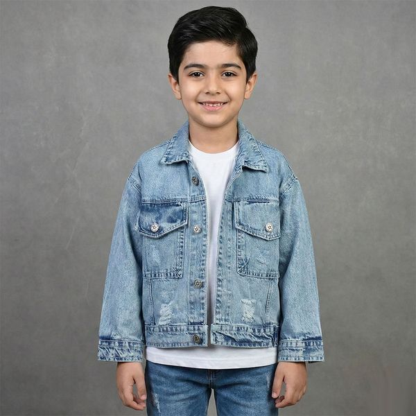 کت جین و تیشرت پسرانه میکی موس آبی کد 11229