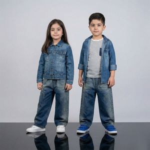 شلوار جین بگ بچه گانه آبی 2 تا 7 سال کد 11224