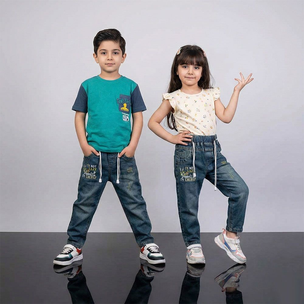 خرید اینترنتی قیمت شلوار جین مام بچه گانه خرگوش 2 تا 7 سال کد 11214