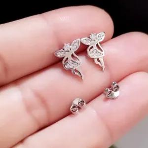 گوشواره نقره زنانه میخی طرح فرشته عیار 925 BSJ silver