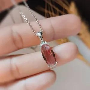 گردنبند نقره زنانه سنگ الکساندریت با روکش طلا سفید و زنجیر دیپلمات