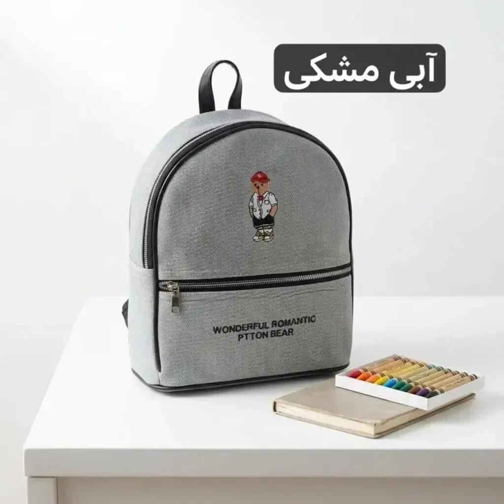 خرید اینترنتی قیمت کوله پشتی بچگانه پارچه ای طرح کنف ابعاد 30 در 25 سانتیمتر