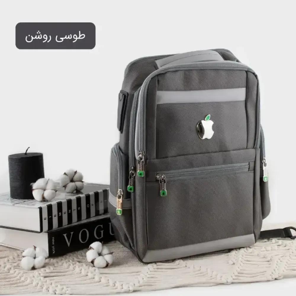 خرید اینترنتی قیمت کوله پشتی پارچه ای مدرسه و دانشگاه ابعاد 40 در 30 سانتیمتر با جیب بیرونی