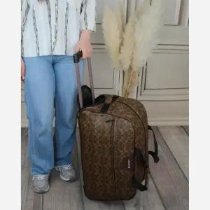 خرید اینترنتی قیمت ساک مسافرتی چرم مصنوعی زنانه مدل زیپی ابعاد 56 در 33 سانتیمتر