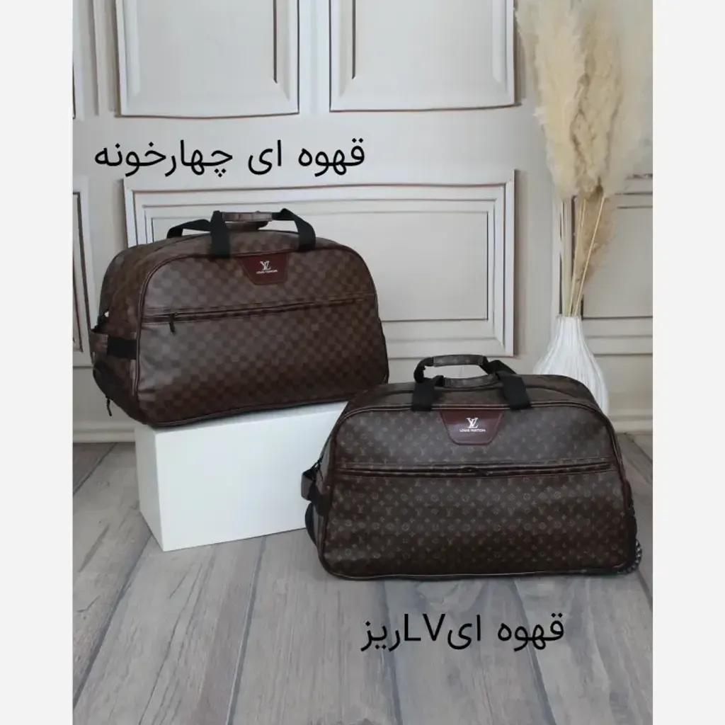 خرید اینترنتی قیمت ساک مسافرتی چرم مصنوعی زنانه مدل زیپی ابعاد 56 در 33 سانتیمتر