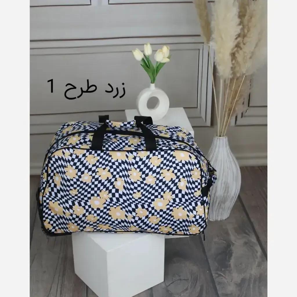 خرید اینترنتی قیمت ساک مسافرتی چرم مصنوعی زنانه مدل زیپی ابعاد 56 در 33 سانتیمتر