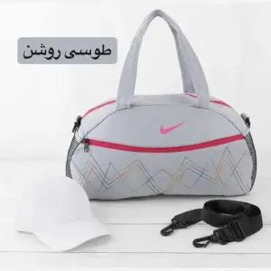 خرید اینترنتی قیمت ساک ورزشی پارچه ای بند دار سه جیب ابعاد 45 در 25 در 15 سانتیمتر