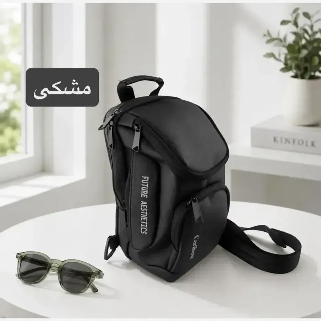 خرید اینترنتی قیمت کیف مردانه اسپرت روزمره جنس ریپس دارای 5 جیب بیرونی ابعاد 30 در 15 در 10 سانتیمتر