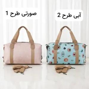 خرید اینترنتی قیمت ساک مسافرتی و استخری پارچه کره ای با بند بلند و زیپ