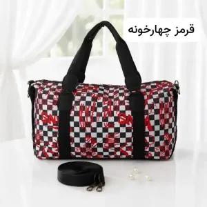 خرید اینترنتی قیمت ساک مسافرتی و استخری پارچه کره ای با بند بلند و زیپ