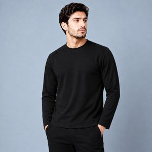 استین بلند ساده یقه گرد بهاره پاییزه مشکی