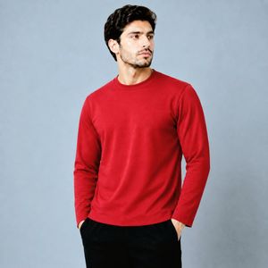 استین بلند ساده یقه گرد بهاره پاییزه قرمز