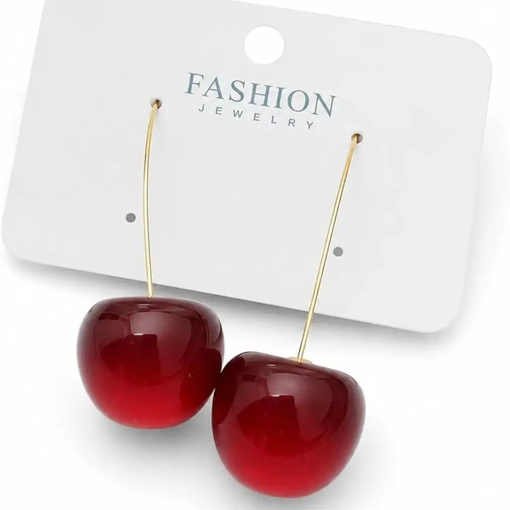 قیمت گوشواره گیلاسی استیل ضدزنگ فانتزی دخترانه |دلسامه