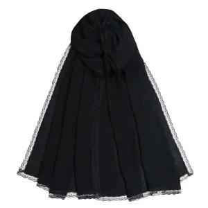 خرید اینترنتی قیمت شال زنانه وال اسلپ مشکی سرمه ای نسکافه ای دور گیپور سایز 170 در 70 و 52 سانتی متر