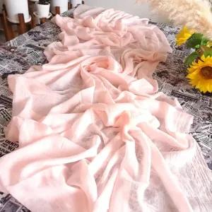 خرید اینترنتی قیمت شال نخی سوپر گیاهی 3 متری مشکی و سفید طرح ساده ابعاد 80 در 250 سانتی متر