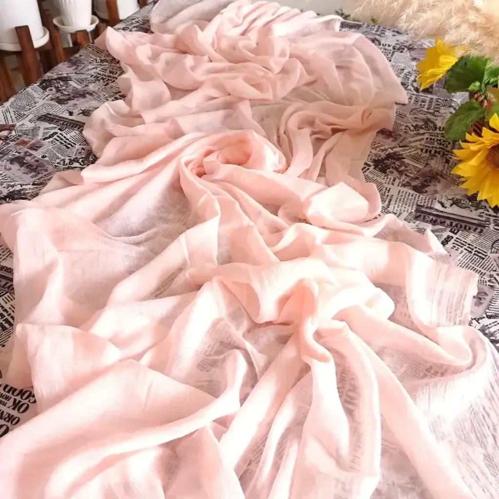 خرید اینترنتی قیمت شال نخی سوپر گیاهی 3 متری مشکی و سفید طرح ساده ابعاد 80 در 250 سانتی متر