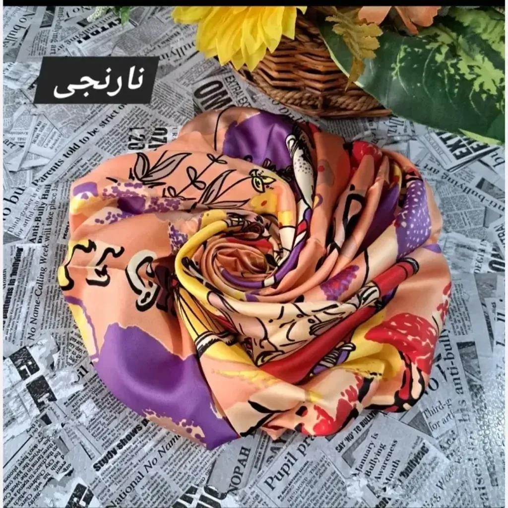 خرید اینترنتی قیمت مینی اسکارف ابریشم طرح باربی ابعاد 76 در 76 رنگی