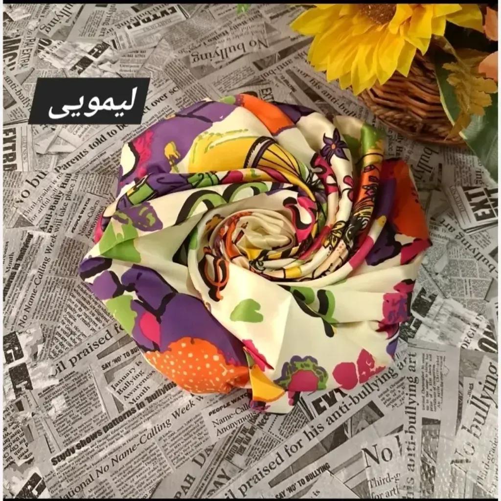 خرید اینترنتی قیمت مینی اسکارف ابریشم طرح باربی ابعاد 76 در 76 رنگی