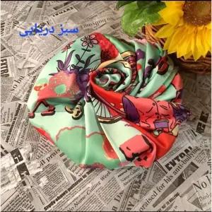 خرید اینترنتی قیمت مینی اسکارف ابریشم طرح باربی ابعاد 76 در 76 رنگی