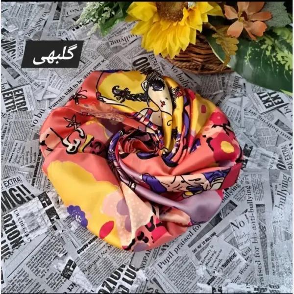 مینی اسکارف ابریشم طرح باربی ابعاد 76 در 76 رنگی