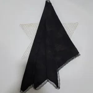 خرید اینترنتی قیمت مینی اسکارف سه گوش نخی طرح کاج ابعاد 120 در 80 رنگ نسکافه ای مشکی طوسی سفید
