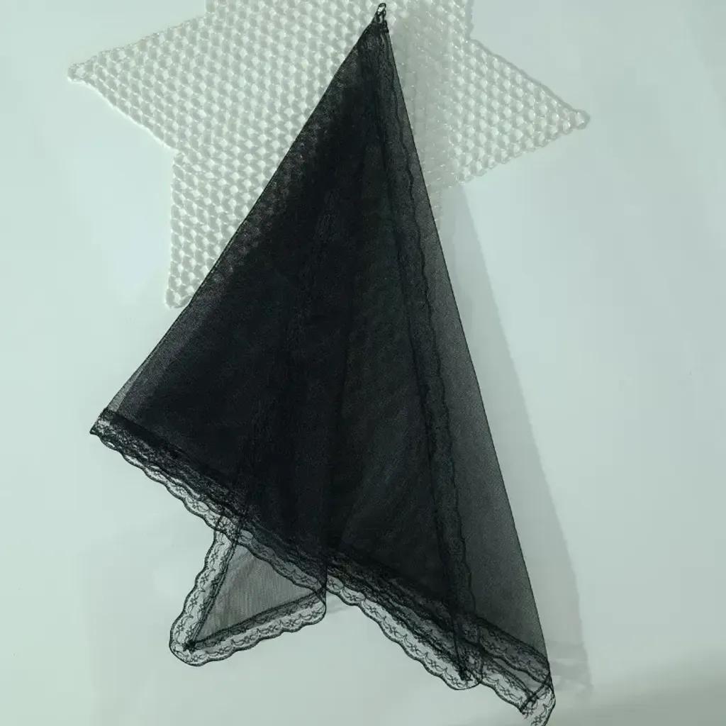 خرید اینترنتی قیمت مینی اسکارف مجلسی تور مشکی زنانه ابعاد 70 در 100