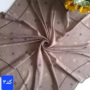 خرید اینترنتی قیمت روسری نخی کشمیر قواره 140 مدل برگ دور دست دوز