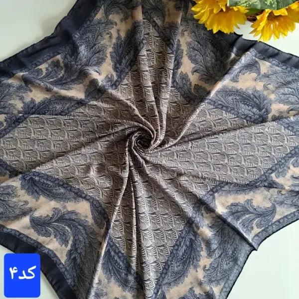روسری زنانه نخ کشمیر قواره 120 دور دوخته شده