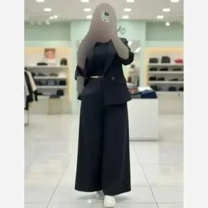 خرید اینترنتی قیمت ست کت شلوار دامنی کتان کجرا مدل مونا