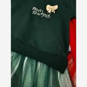 خرید اینترنتی قیمت سارافون دخترانه دورس دو نخ و تور یلدا و مهمانی سایز 40 تا 55 سبز و قرمز