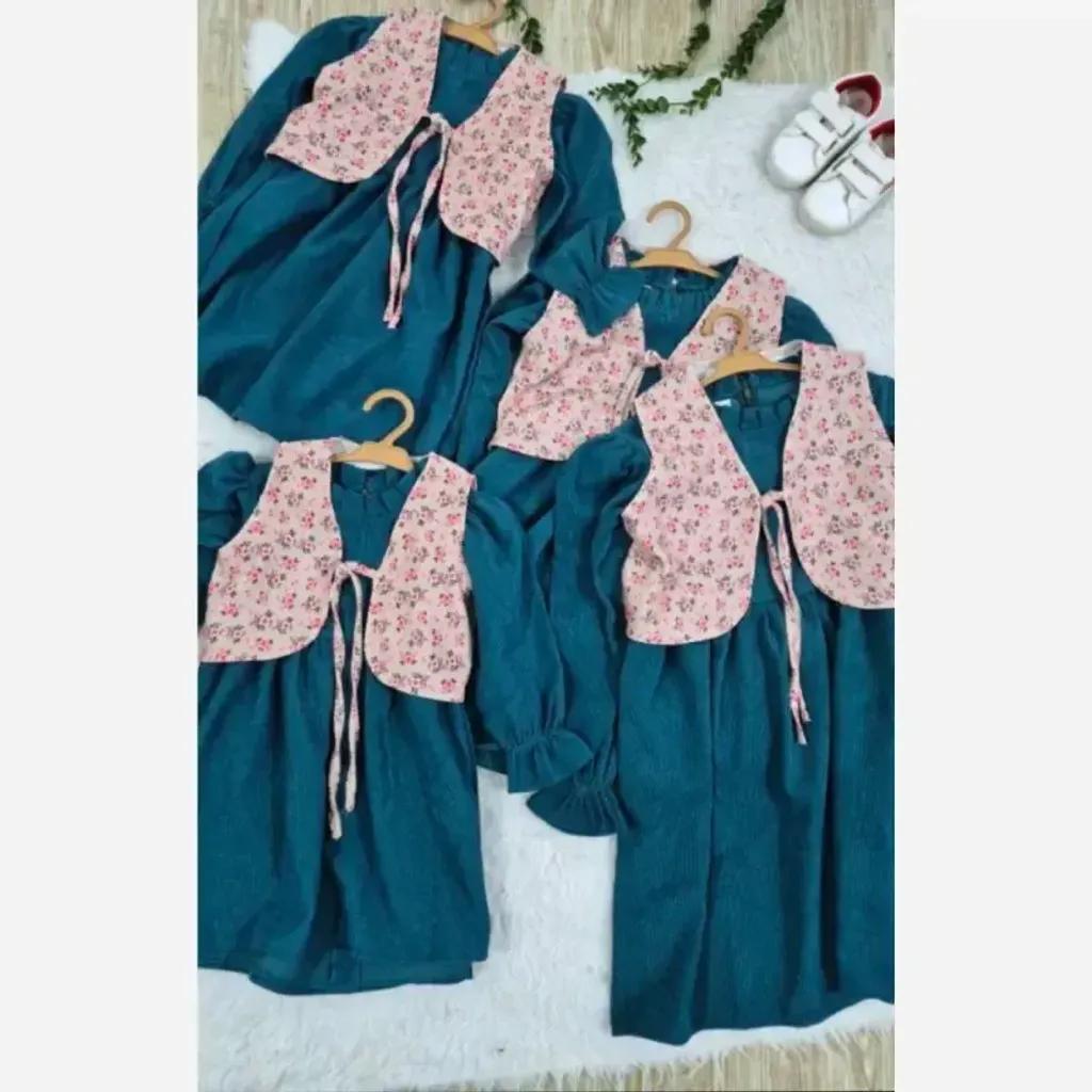 خرید اینترنتی قیمت پیراهن و ژیله مخمل کبریتی دخترانه بچگانه