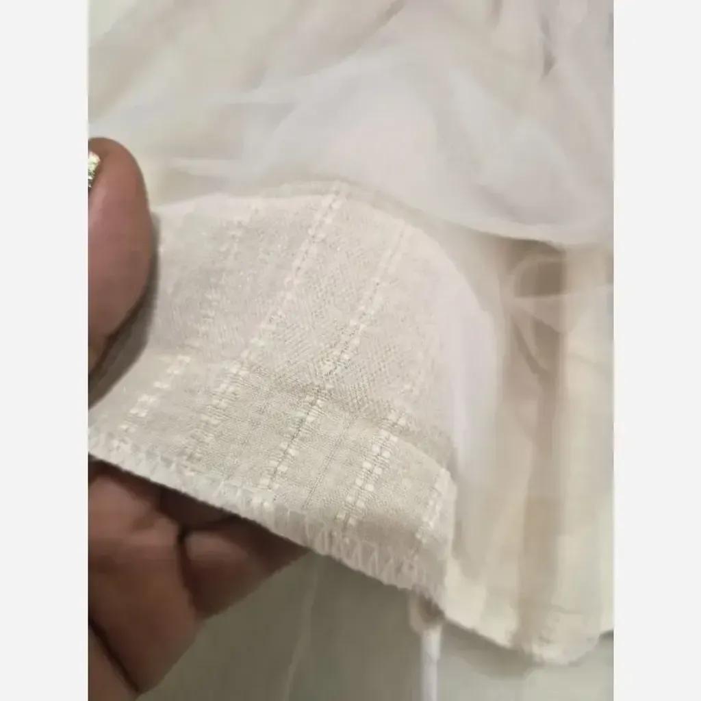 خرید اینترنتی قیمت سارافون دخترانه ژاکارد و تور آستردار مجلسی چندلایه سایز 1 و 2