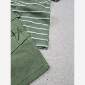 خرید اینترنتی قیمت ست تیشرت و شلوارک پسرانه اسپرت کارگو کتان پنبه سایز 50 تا 60