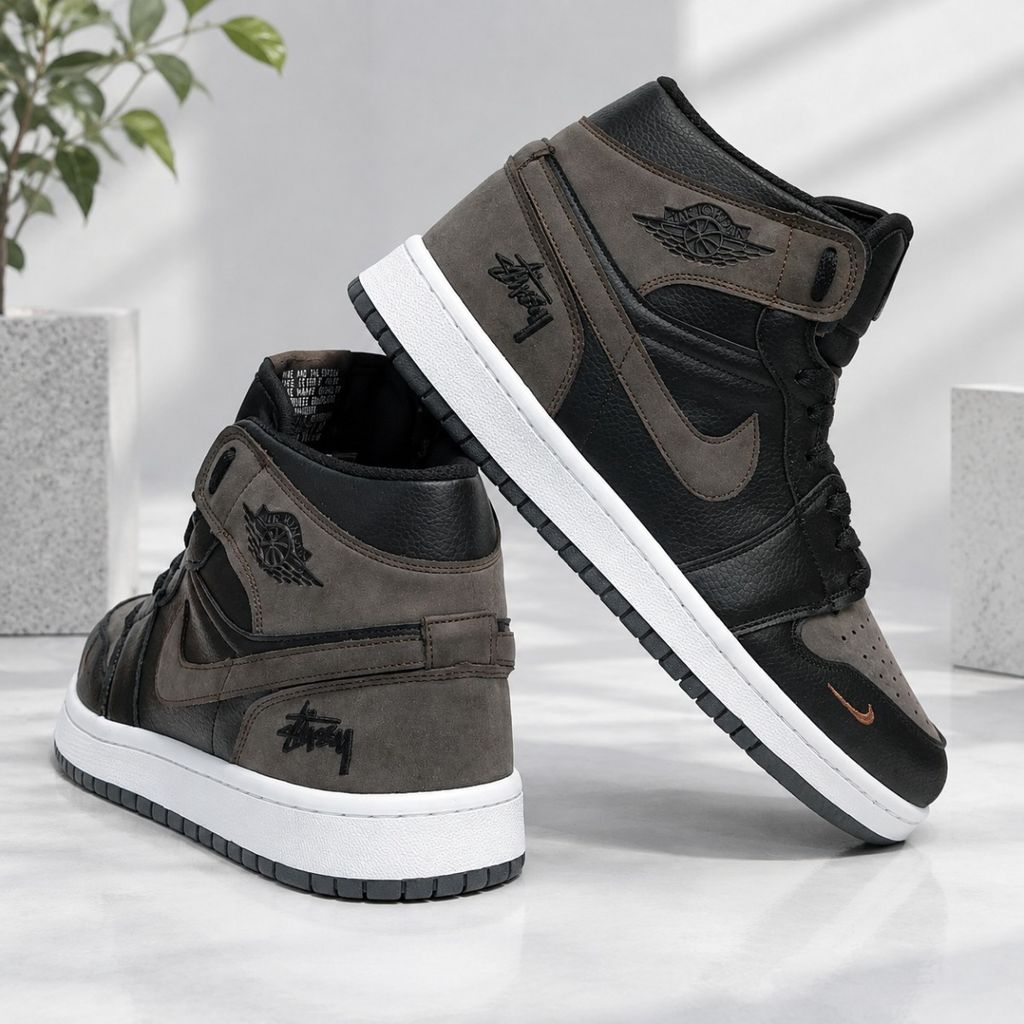 قیمت کتانی ترند جردن وان استاسی ساقدار رنگ جذاب مشکی قهوه ای Nike Jordan Stussy