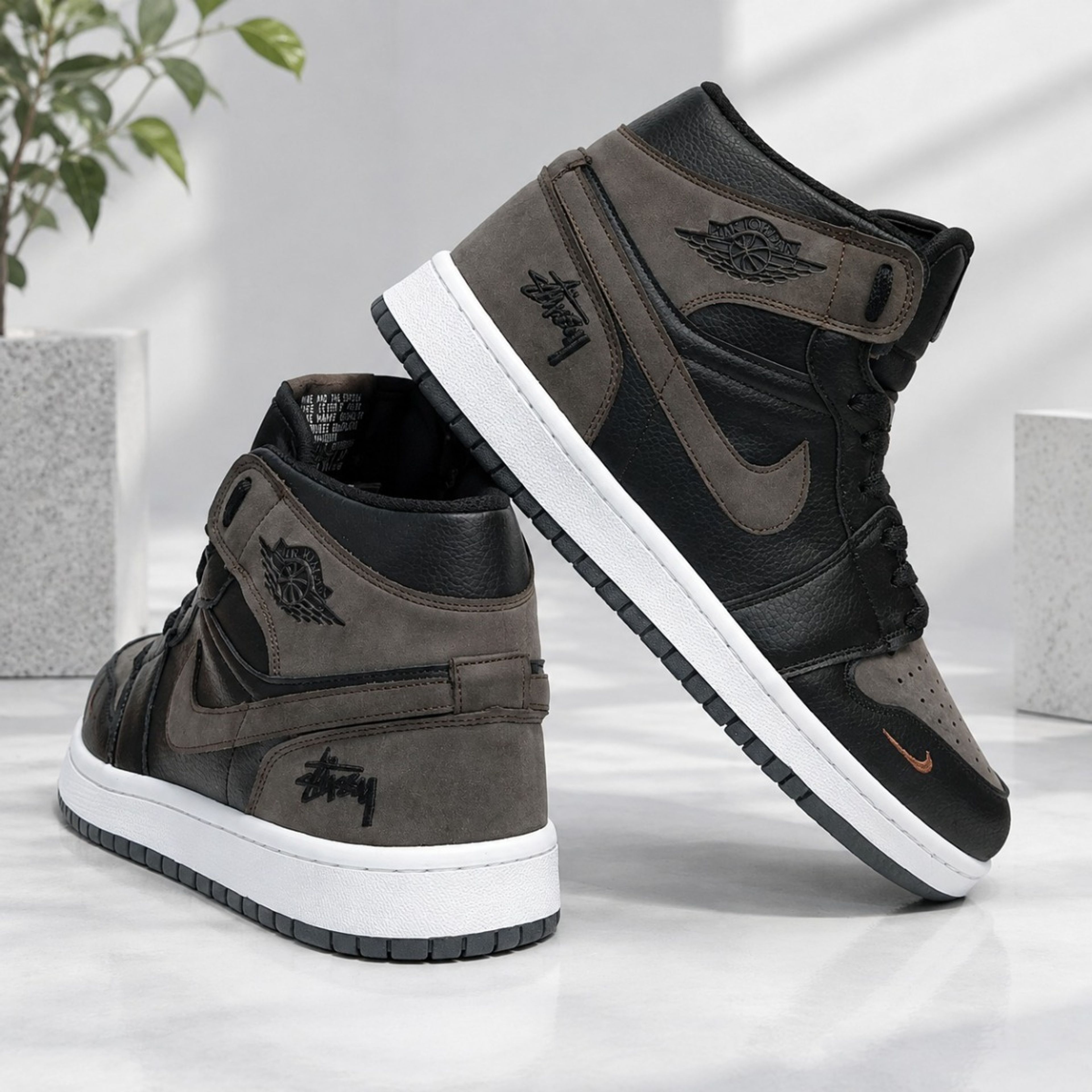 قیمت کتانی ترند جردن وان استاسی ساقدار رنگ جذاب مشکی قهوه ای Nike Jordan Stussy