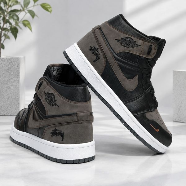 کتانی ترند جردن وان استاسی ساقدار رنگ جذاب مشکی قهوه ای Nike Jordan Stussy