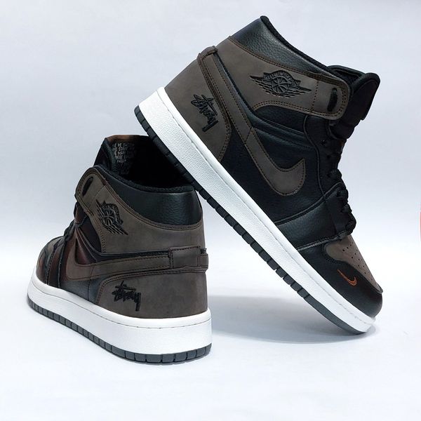 کتانی ترند جردن وان استاسی ساقدار رنگ جذاب مشکی قهوه ای Nike Jordan Stussy